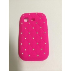 CAPA DE SILICONE SAMSUNG S5301 ROSA COM STRASS